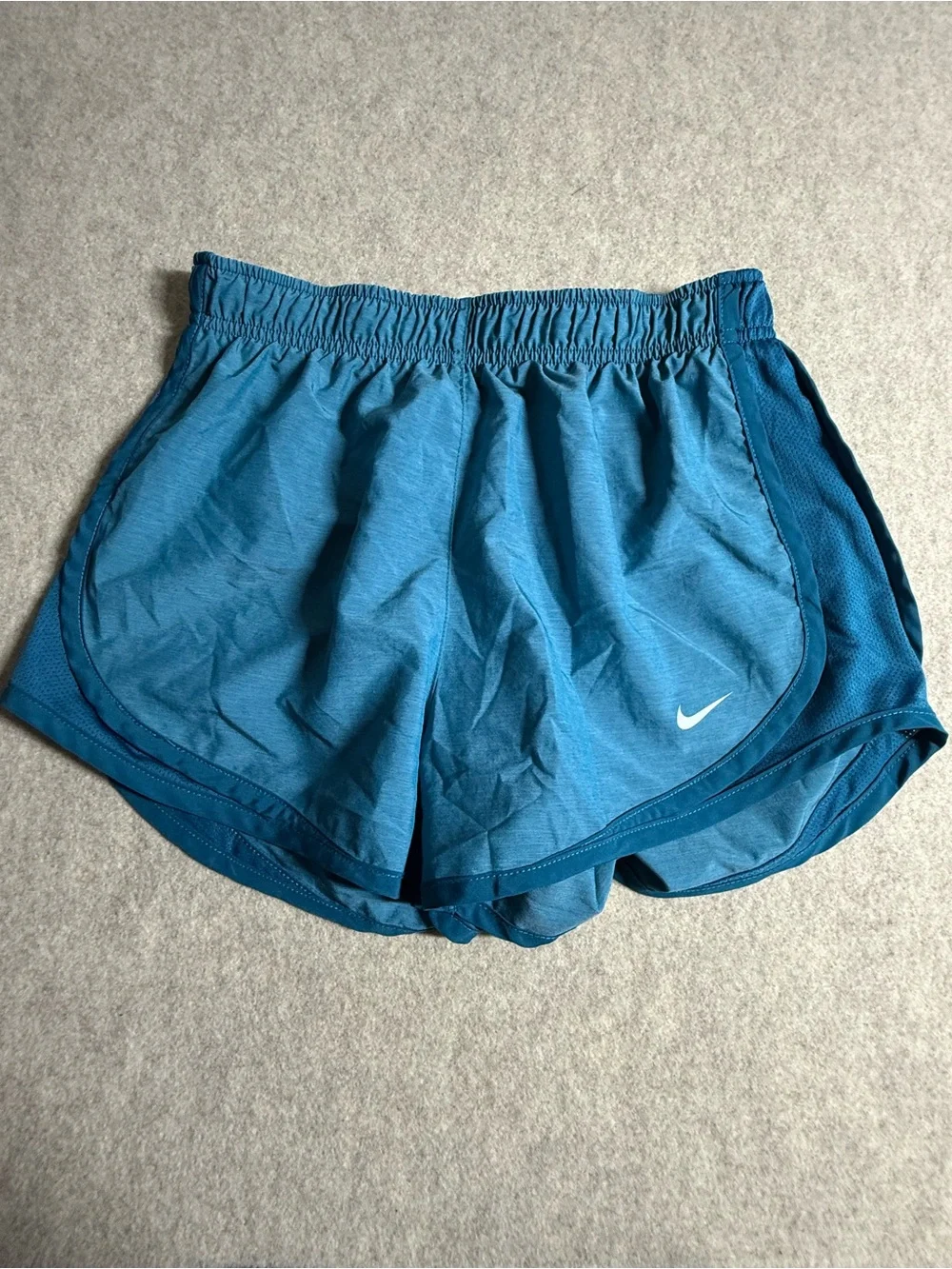 Nike Women's Teal‎ Blue Athletic Shorts with White Swoosh